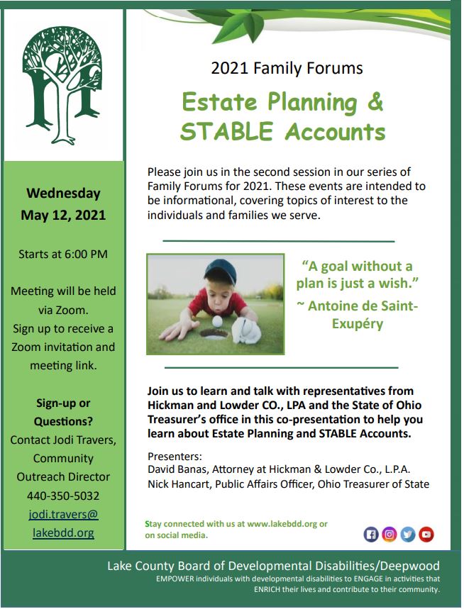 Family Forum - Estate Planning & STABLE Accounts