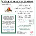 Transition-Age Students Cookout & Bonfire