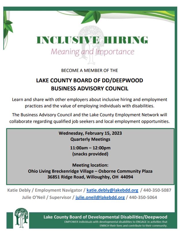 Business Advisory Council: Inclusive Hiring Meeting