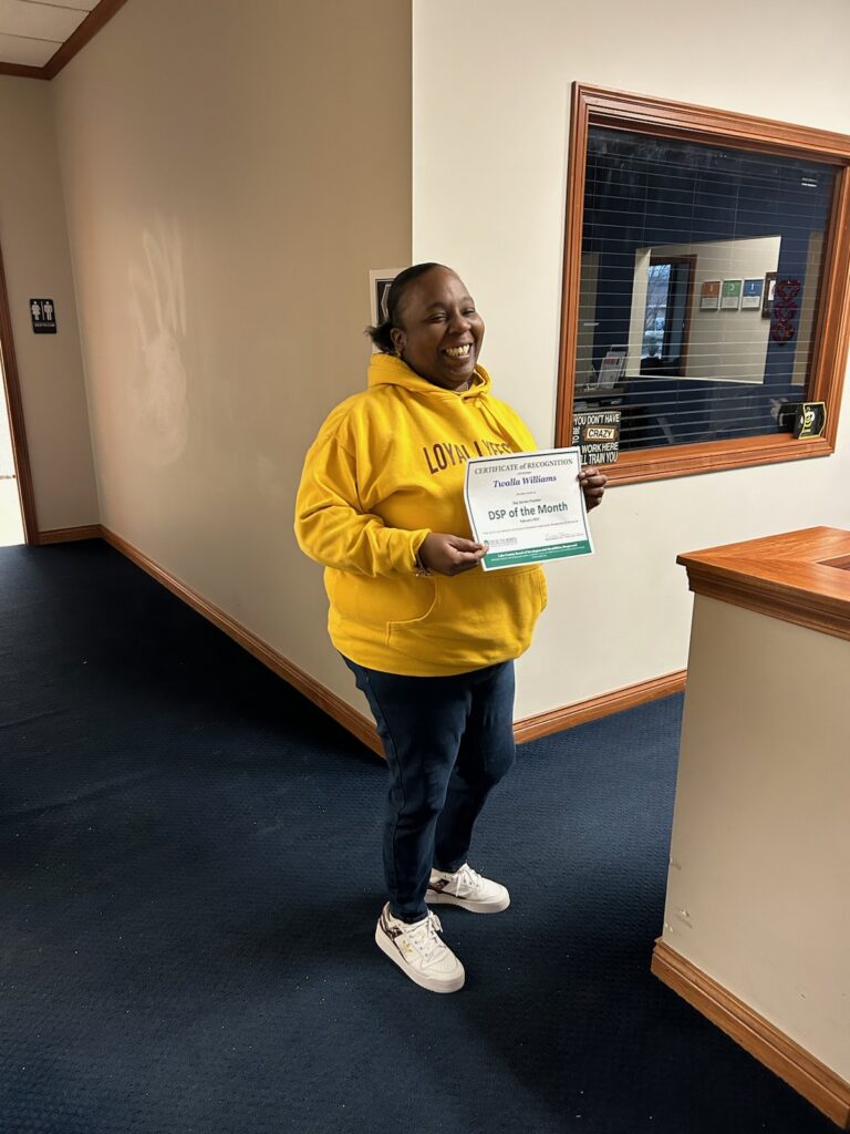 Congratulations Twalla Williams for being recognized by the Lake County Board of Developmental Disabilities/Deepwood as Day Services Direct Support Professional #DSP of the Month for February!