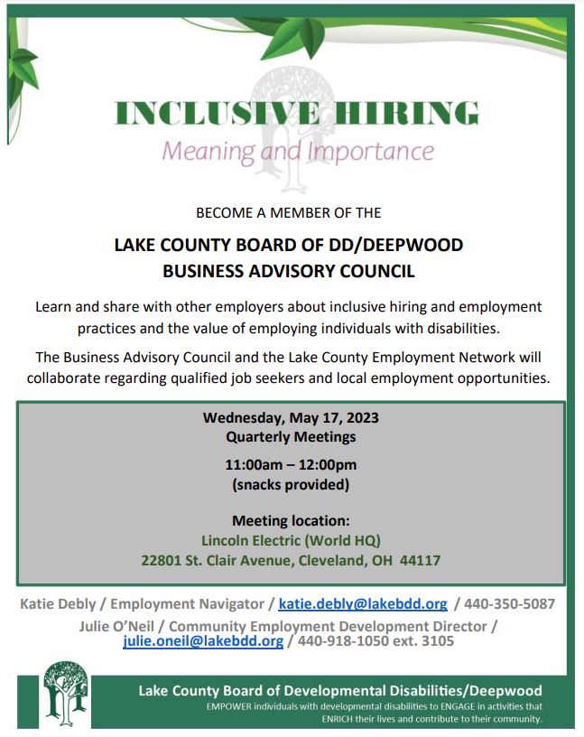 Business Advisory Council: Inclusive Hiring Meeting