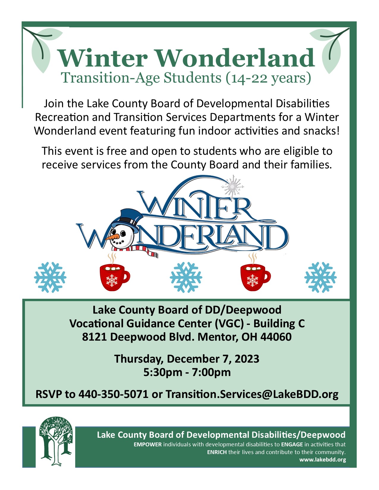 Winter Wonderland For Transition-Age Students