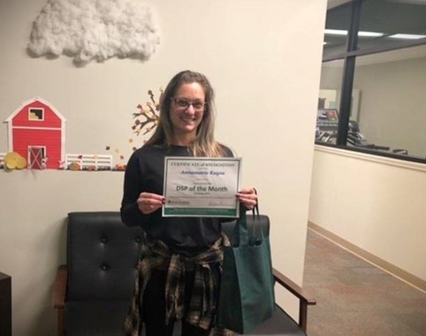 Congratulations To Annamarie Kayza For Being Recognized By The Lake County Board Of Developmental Disabilities / Deepwood As The Day Services Direct Support Professional Of The Month For November 2023! Annamarie Works At The Deepwood Industries JCR Imagine Program For Adults With Autism.