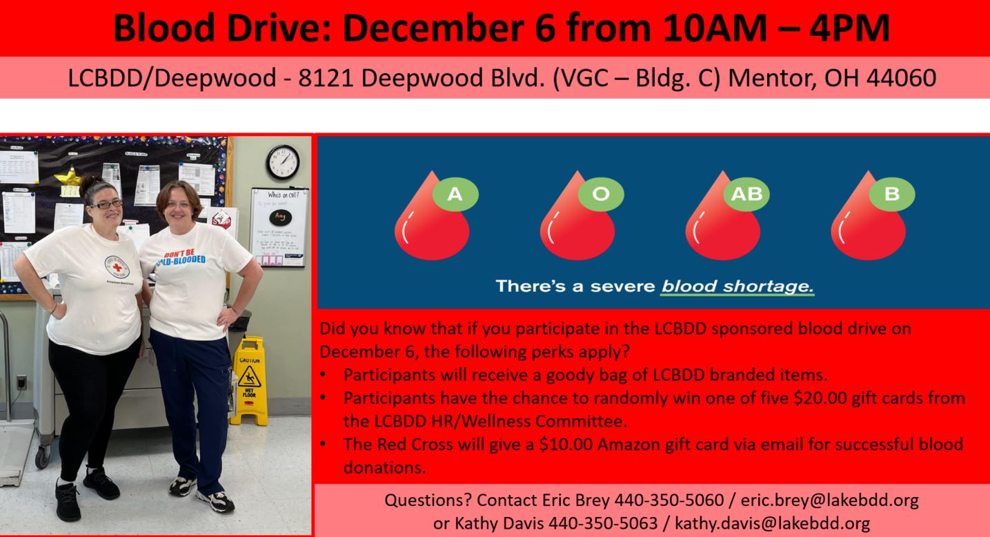 Red Cross Blood Drive At The LCBDD/Deepwood