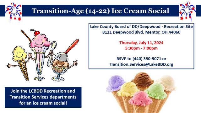 Ice Cream Social For Transition Age Students