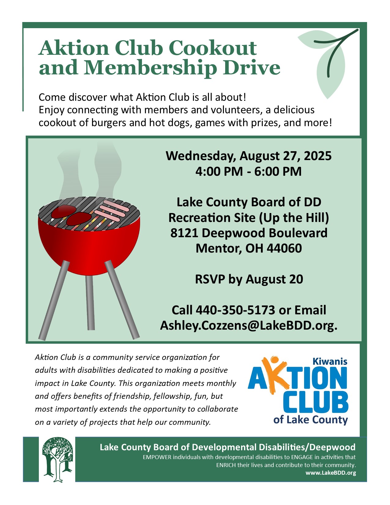 Aktion Club Cookout & Membership Drive