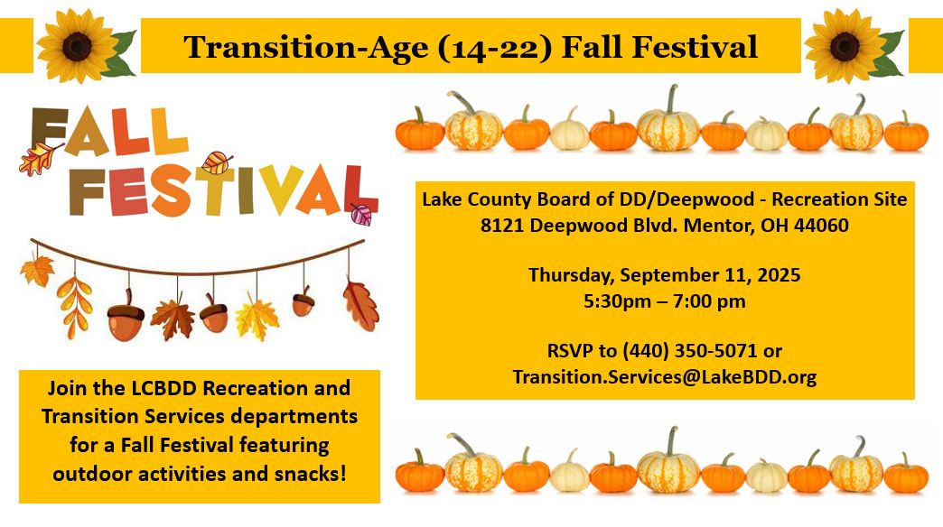 Fall Festival For Transition-Age Students