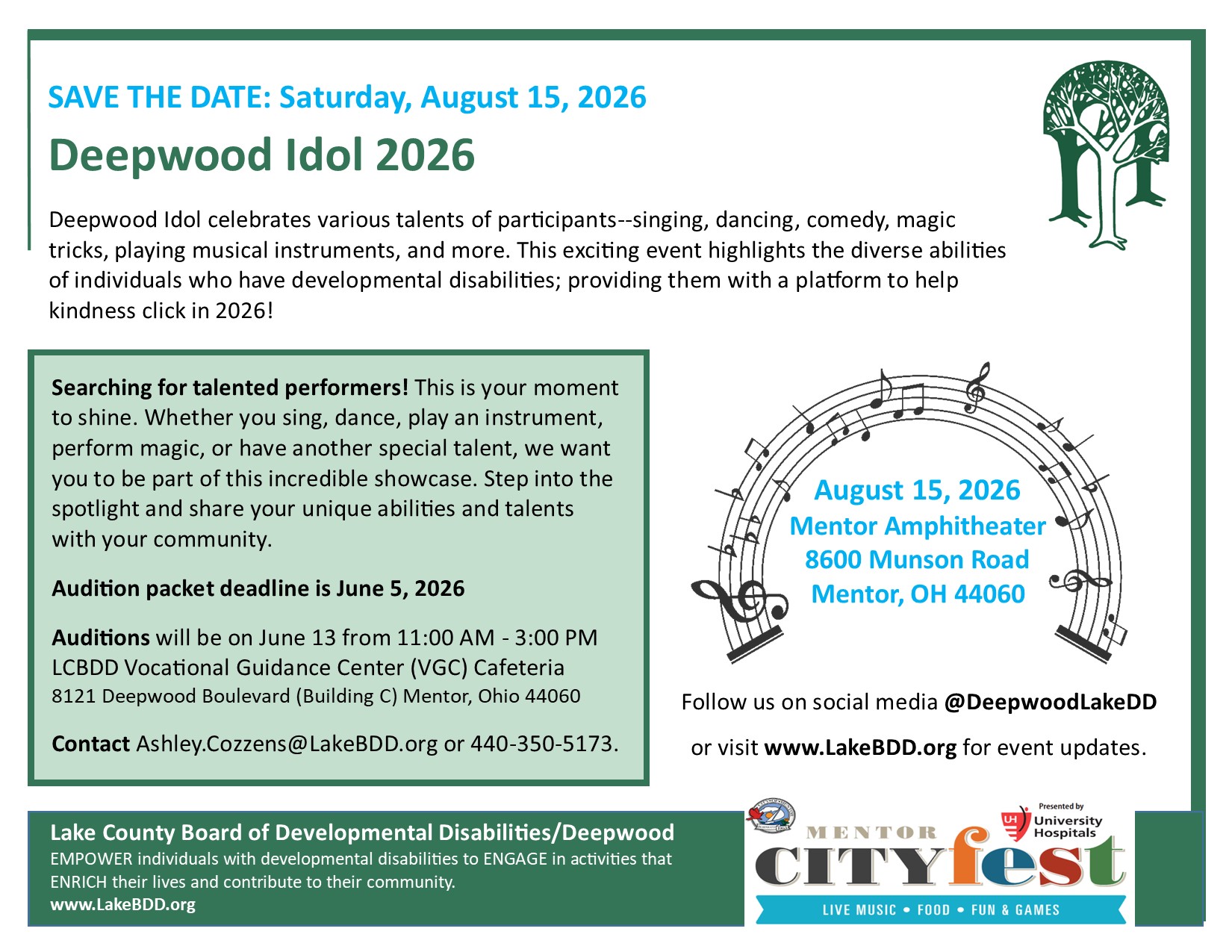 It's Time to Audition for Deepwood Idol 2026 - Lake County Board